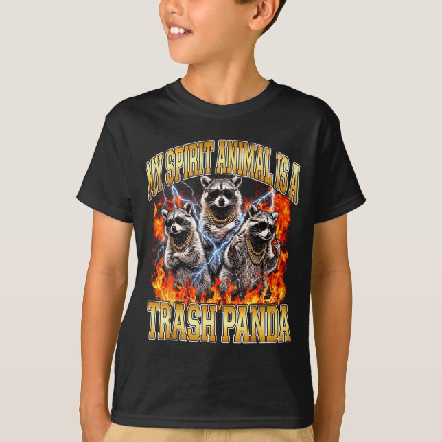 T-shirt Raccoon My Srit Animal Is A Trash Panda Funny Boot (Devant)