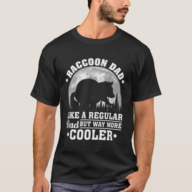 T-shirt Raccoon Papa Comme Un Père Raton Raccoon Régulier  (Devant)
