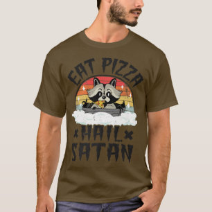 T-shirt Raccoon Punk Band Death Metal Rainbow Eat Pizza Ha