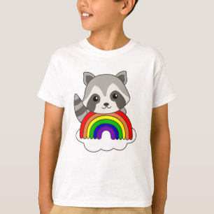 T-shirt Raccoon Rainbow Sweet Animaux Raccoon coloré