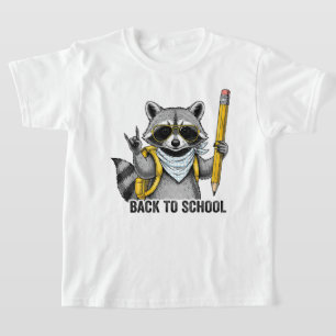 T-shirt Raccoon Retour À L'École Drôle Cadeaux Pour Enfant
