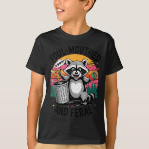 T-shirt Raccoon Rétro Vintage Grossier & Férocé Drôle