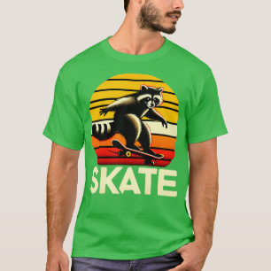 T-shirt Raccoon Skateboard Retro Skateboard Vintage 2