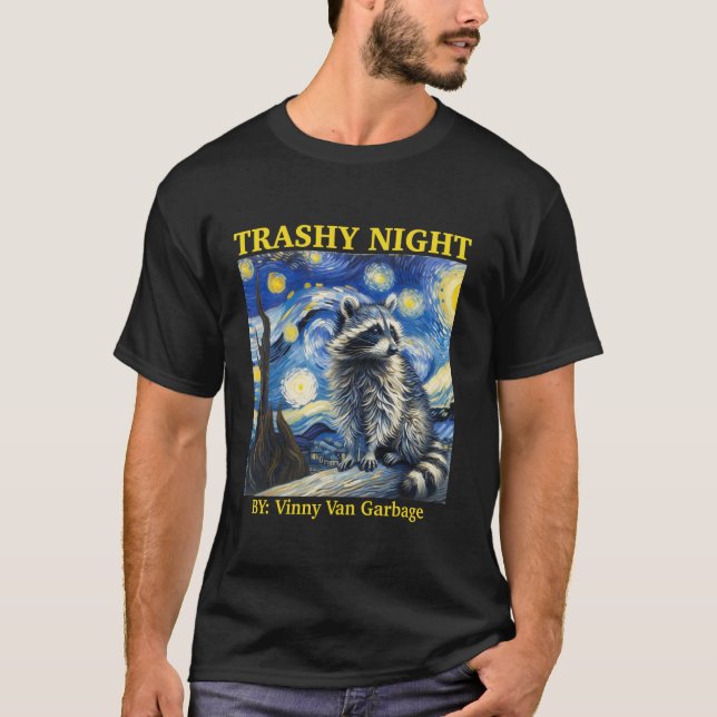 T-shirt Raccoon Starry Night Van Funny Racoon Cadeaux Pour (Devant)