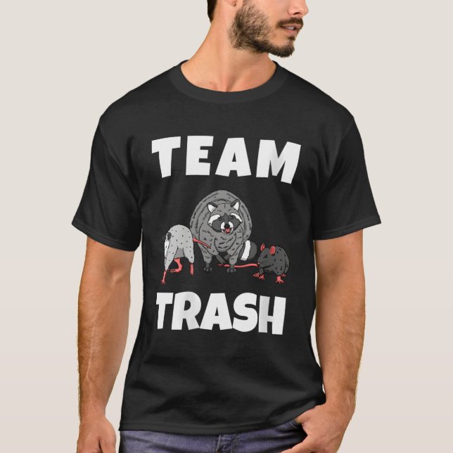 T-shirt Raccoon Team Trash Panda Ringtail (Devant)