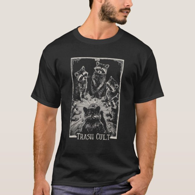 T-shirt Raccoon Trash Cult Tarot Card Gothic Occult Witchc (Devant)