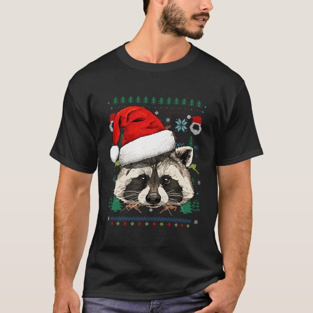 T-shirt Raccoon Ugly Père Noël (Devant)