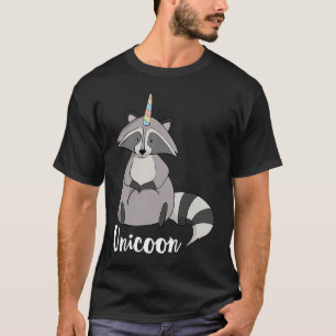 T-shirt Raccoon Unicoon Avec Corne Unicorn