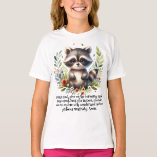 T-shirt Raccoon Woodland Enfants Prière chrétienne  