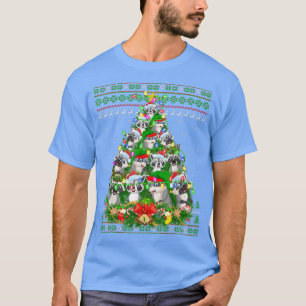 T-shirt Raccoon Xmas Lighter Tree Père Noël Raccoon Ugly C