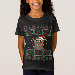 T-Shirt Raccoon Xmas Lights Raccoon laide doux Noël