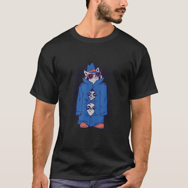 T-shirt Raccoons en Trench Coats Cute et Funn pour Raccoon (Devant)