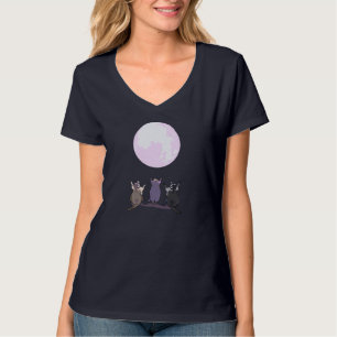 T-shirt Raccoons Howl At The Moon Trois Loups Parodie - Cu