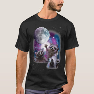 T-shirt Raccoons hurlant à la lune Chemise Funny Raccoon C