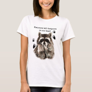 T-shirt Raccoons laissés empreintes sur ma citation d'Humo