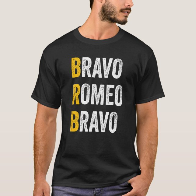 T-shirt Raccourcis Conversation d'ordinateur Bravo Romeo B (Devant)