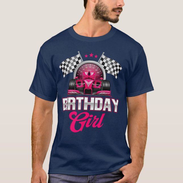 T-shirt Race Birthday Girl Racing Driver Bday Pit Crew (Devant)