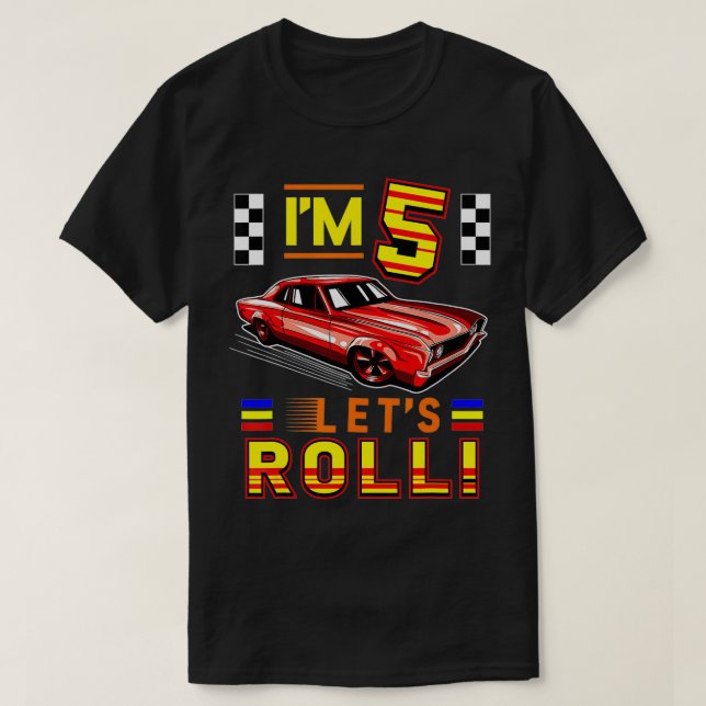 T-shirt Race Car 5th Birthday Toddler Boy Racing 5 Years O (Design devant)