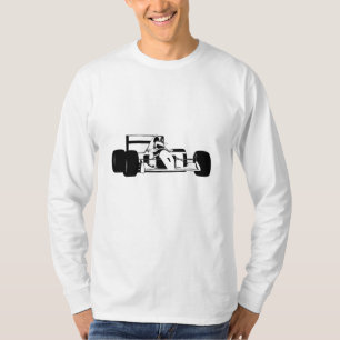 T-shirt Race Car Silhouette noir et blanc