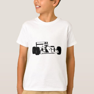 T-shirt Race Car Silhouette noir et blanc