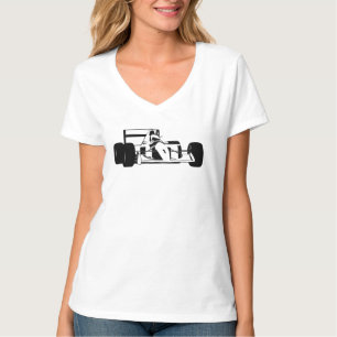T-shirt Race Car Silhouette noir et blanc