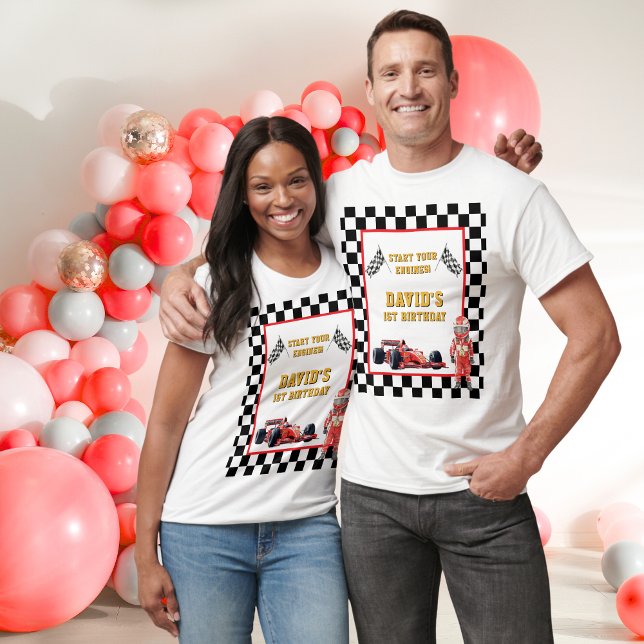 T-shirt Race Car Start Your Engines 1st Birthday Men's (Créateur téléchargé)