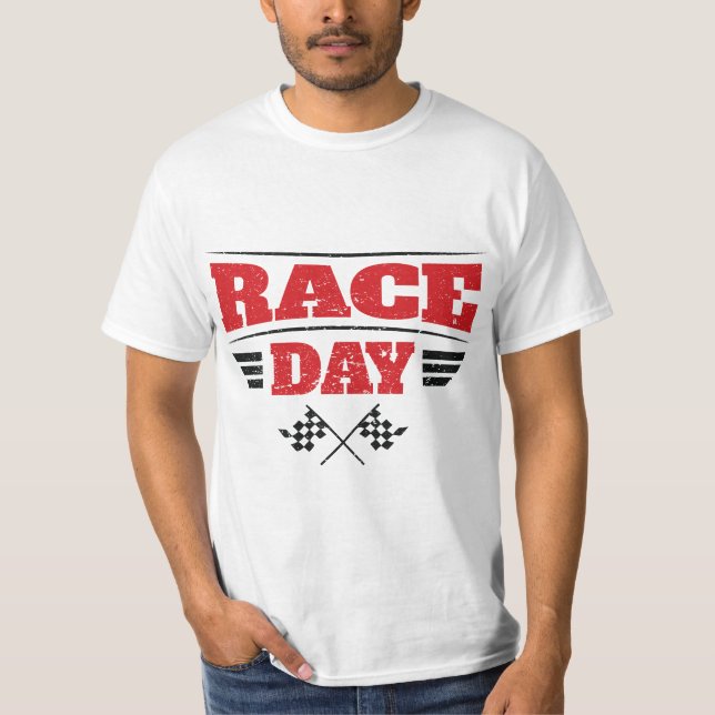 T-shirt Race Day Car Racing Checkered Flag  (Devant)