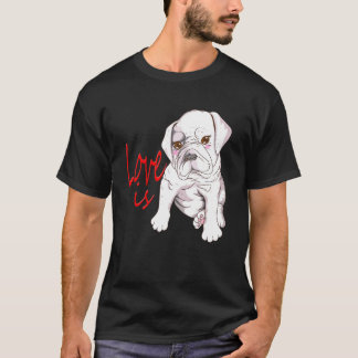 T-shirt Race de chien amour de bouledogue français dit Bou
