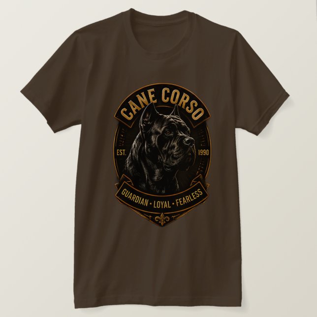 T-shirt Race de chien Cane Corso Gardien Loyal Intrépide  (Design devant)