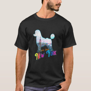 T-shirt Race de chien caniche New York États-Unis point de