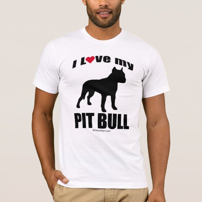 T-SHIRT "RACE DE CHIEN" - PITBULL - "J'AIME MON PITBULL " (Devant)