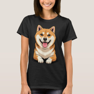 T-shirt Race de chiots mignons shiba artistique japonais b