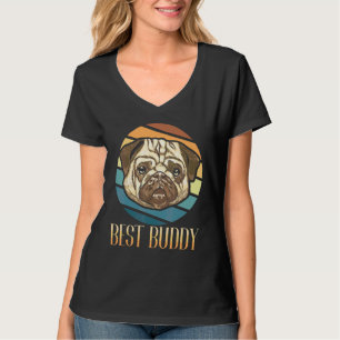 T-shirt Race Pug Rétro Vintage Patte Animal Chiot Chien