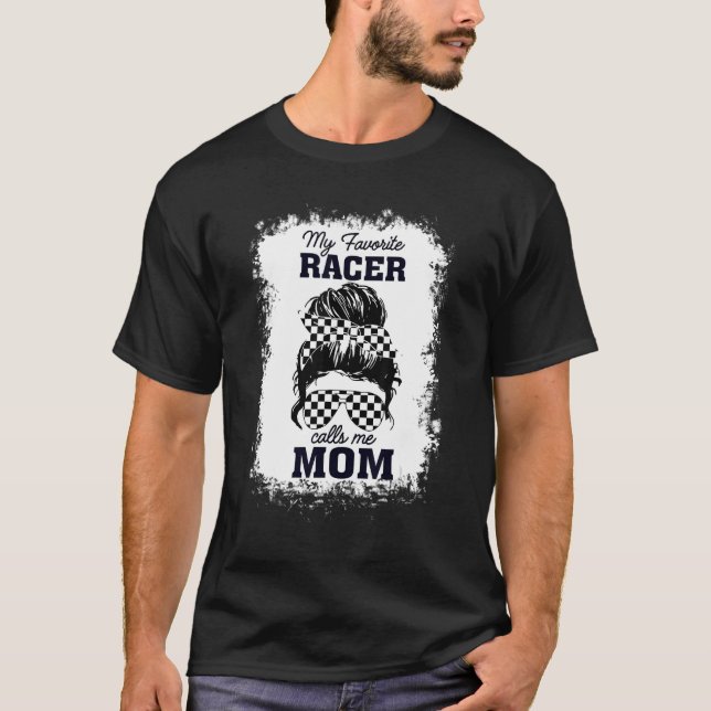 T-shirt Racer Maman Messy Bun Cheveux My Favori Racer Appe (Devant)