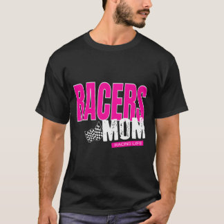 T-shirt Racers Mom Checkered Flag Mom Racing