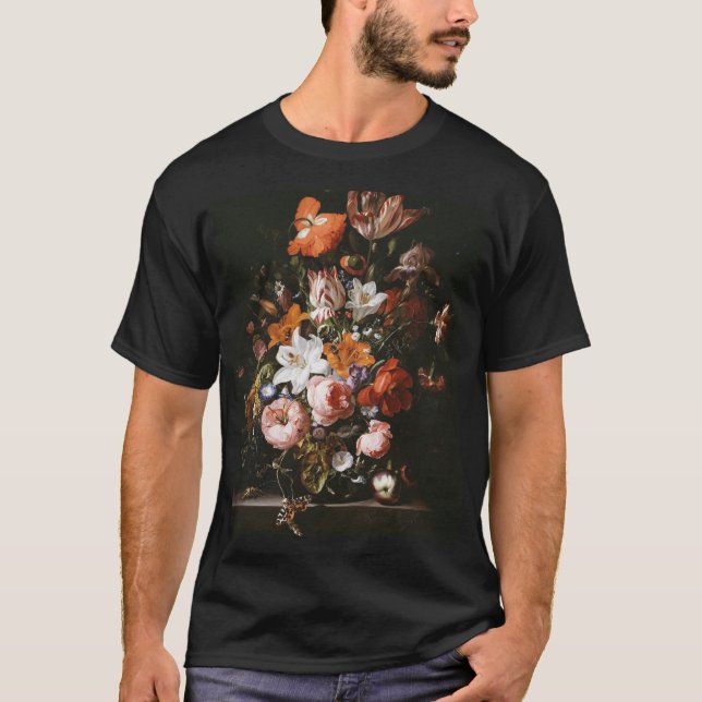 T-shirt Rachel Ruysch - fleurs dans un vase en verre (Devant)