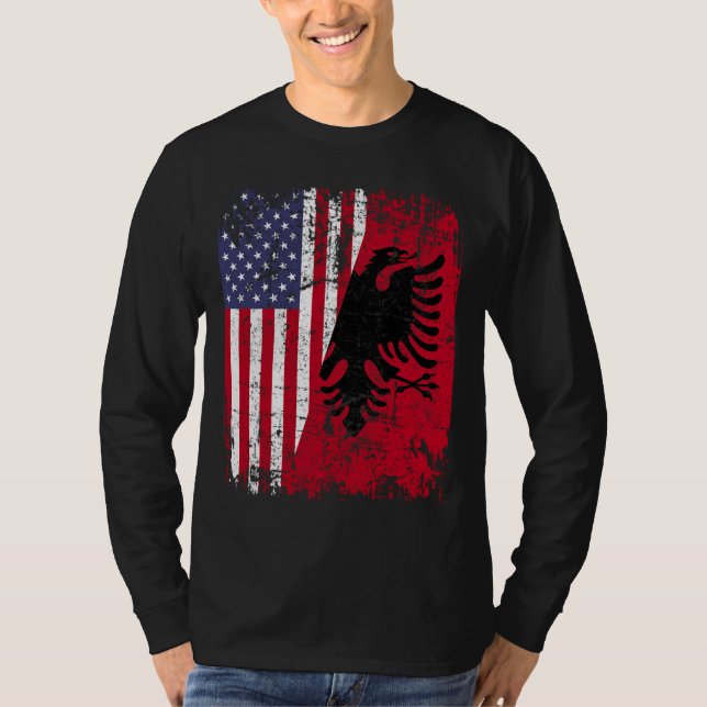 T-shirt RACINE ALBANAISE Aigle rouge demi-américain ALBANI (Devant)