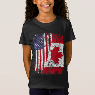 T-Shirt RACINE CANADIENNE Drapeau semi-américain CANADA