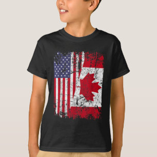 T-shirt RACINE CANADIENNE Drapeau semi-américain CANADA