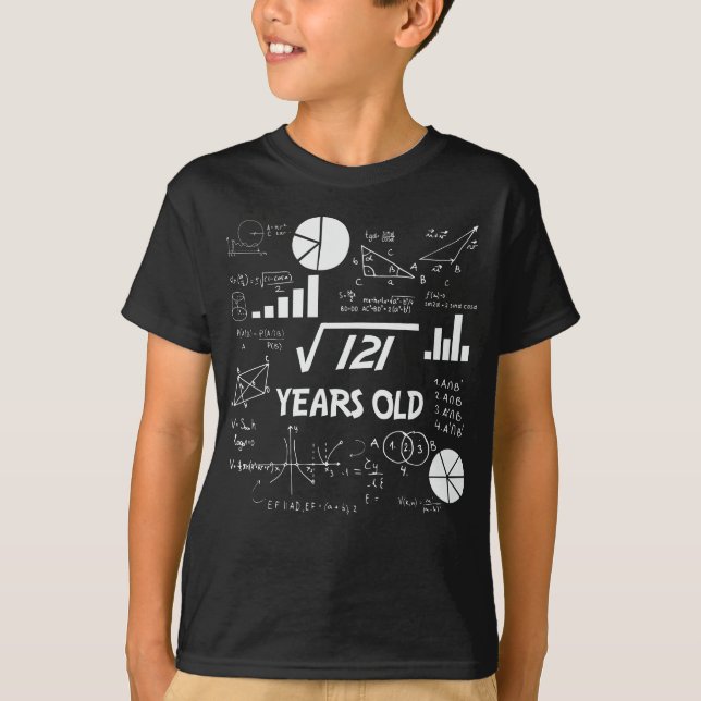 T-shirt racine carré 121 = 11 ans - anniversaire (Devant)