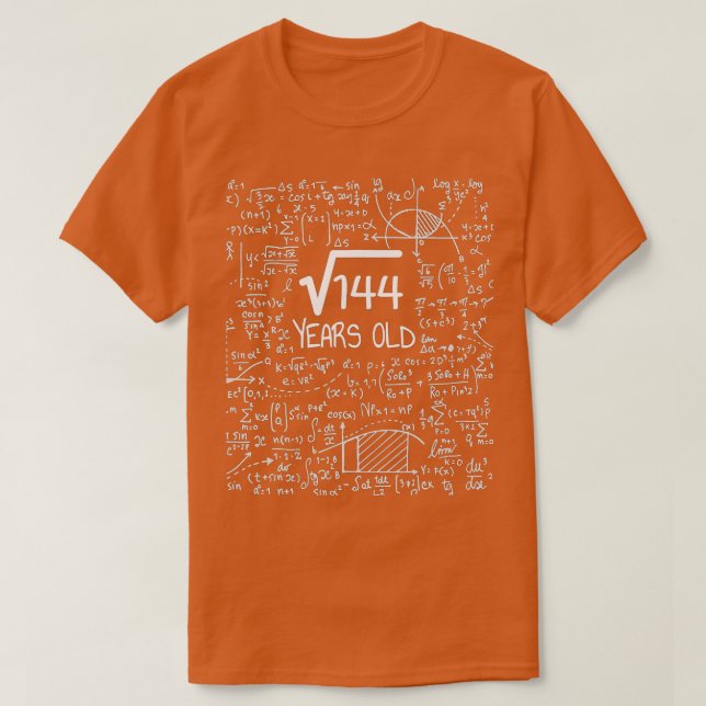 T-shirt Racine carré de 144 12 ans 12e anniversaire Desi (Design devant)
