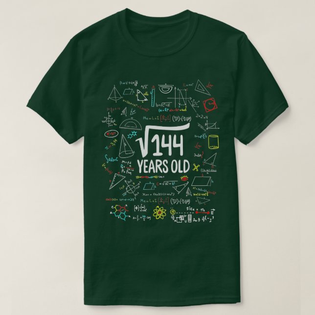 T-shirt Racine carré de 144 12e anniversaire 12 ans mathém (Design devant)