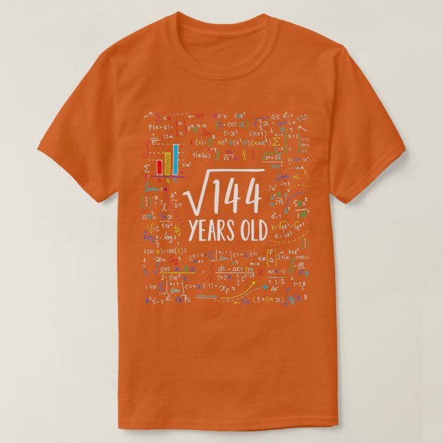 T-shirt Racine carré De 144 12e Anniversaire Cadeaux De 12 (Design devant)