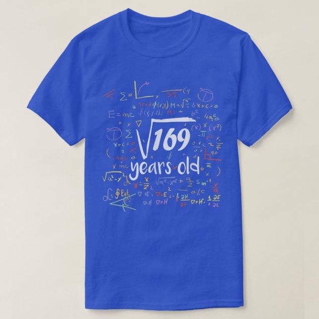 T-shirt Racine carré De 169 - 13ème Anniversaire Mat 13 An (Design devant)