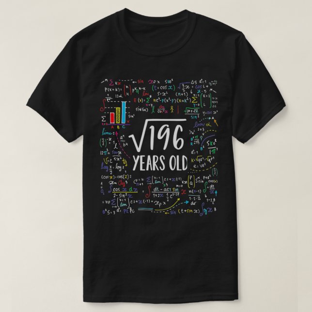 T-shirt Racine carré De 196 14e Anniversaire Cadeaux De 14 (Design devant)
