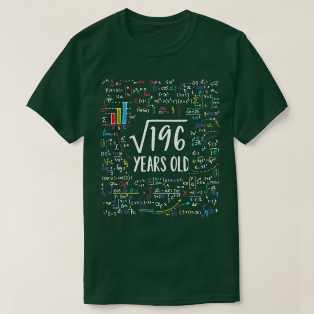 T-shirt Racine carré De 196 14e Anniversaire Cadeaux De 14 (Design devant)