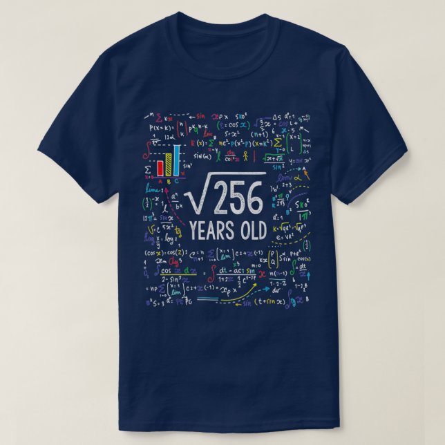 T-shirt Racine carré De 256 16e Anniversaire Cadeaux De 16 (Design devant)