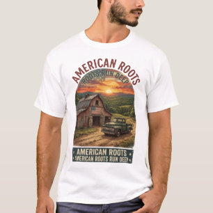 T-shirt Racines Américaines Profondes Ramassage De Grange