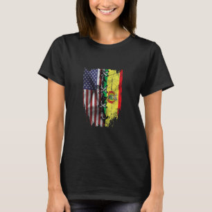 T-shirt Racines Boliviennes Cultivées Américaines Drapeau