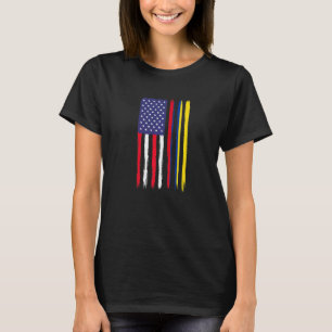 T-shirt Racines colombiennes Moitié Drapeau américain Patr